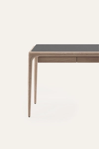 Psací stůl Latus Leather psací stůl z masivního dřeva s koženou pracovní deskou