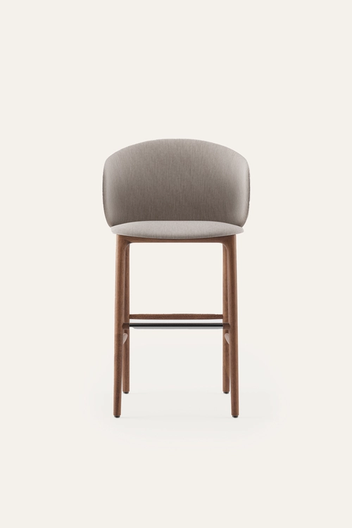 Barová židle Mela designová barová židle z masivu s tvarovaným sedákem