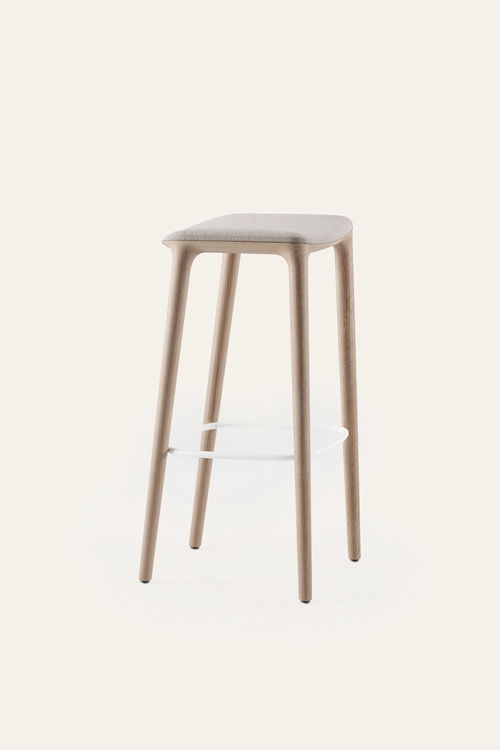 Barová židle Neva designová barová židle z masivu s čalouněným sedákem