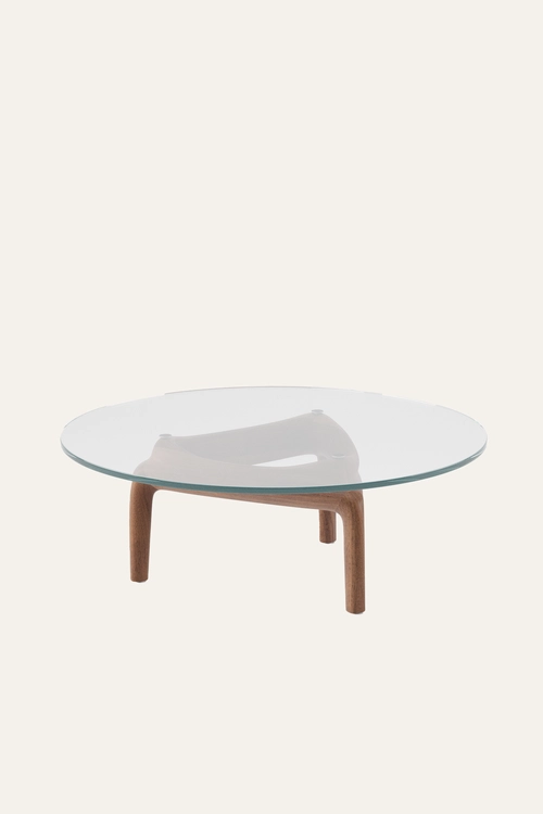 Konferenční stolek Pascal kulatý konferenční stolek se skleněnou deskou