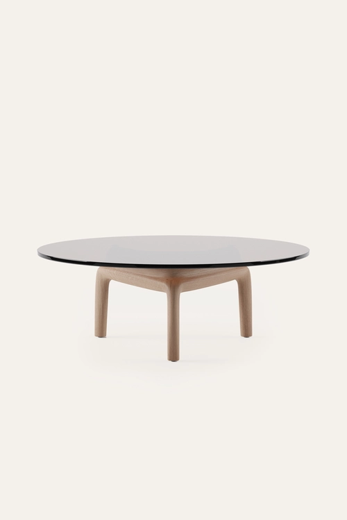 Konferenční stolek Pascal kulatý konferenční stolek se skleněnou deskou