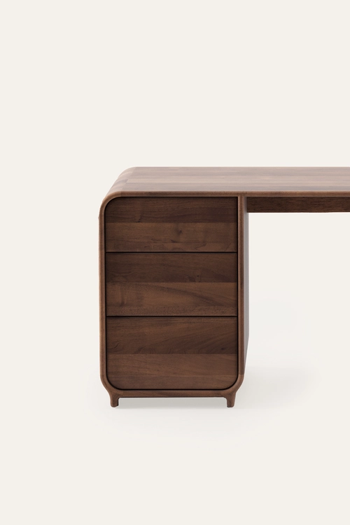 Psací stůl Eny designový psací stůl z masivního dřeva se zásuvkami