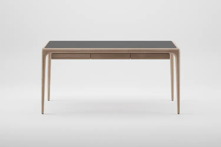 Psací stůl Latus Leather psací stůl z masivního dřeva s koženou pracovní deskou