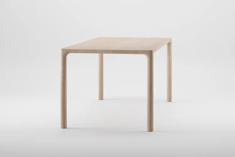 Stůl Jean minimalistický masivní jídelní stůl s elegantně zaoblenými rohy