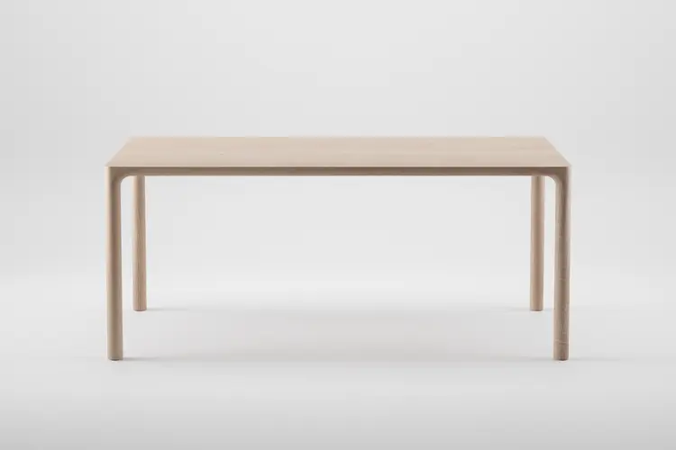 Stůl Jean minimalistický masivní jídelní stůl s elegantně zaoblenými rohy