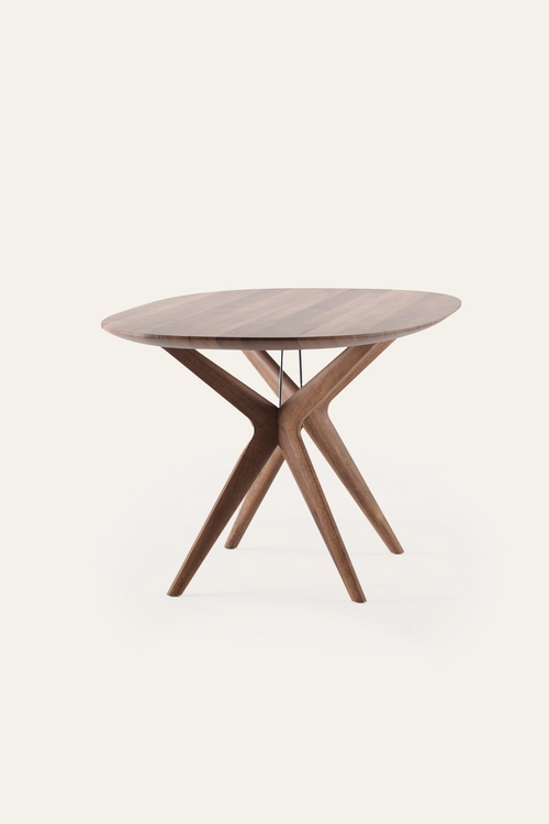 Stůl Lakri Oval designový oválný jídelní stůl s ikonickou šikmou podnoží