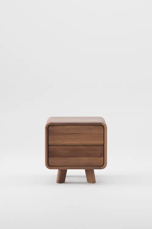 Noční stolek Neva dřevěný noční stolek se zaoblenými hranami