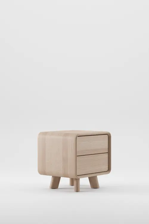 Noční stolek Neva dřevěný noční stolek se zaoblenými hranami