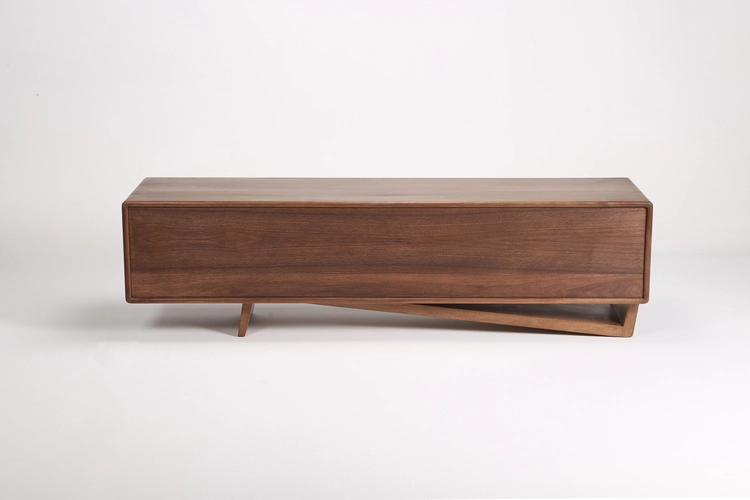 TV stolek Linea designový TV lowboard z masivního dřeva