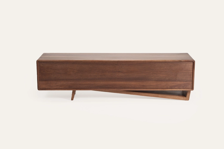 TV stolek Linea designový TV lowboard z masivního dřeva