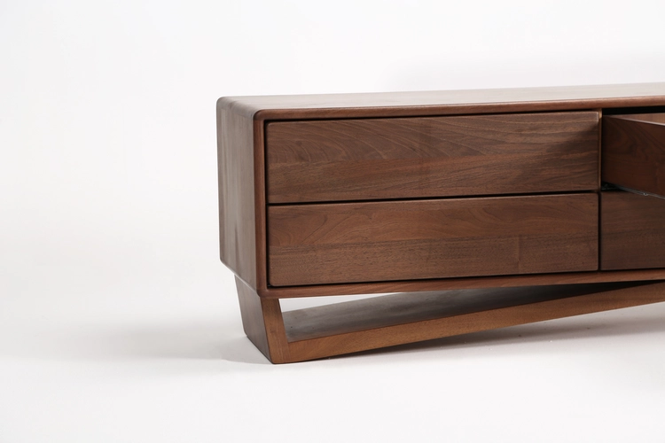 TV stolek Linea designový TV lowboard z masivního dřeva