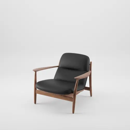 Křeslo Nila Lounge Trimmed designové čalouněné křeslo z masivu s područkami