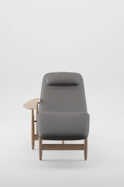 Lenoška Nila designová lenoška z masivního dřeva s podnožkou