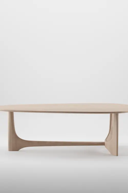 Stůl Oskar oválný jídelní stůl z masivu s designovou podnoží