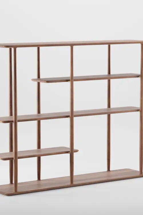 Regal Nila minimalistický dřevěný regál z masivu