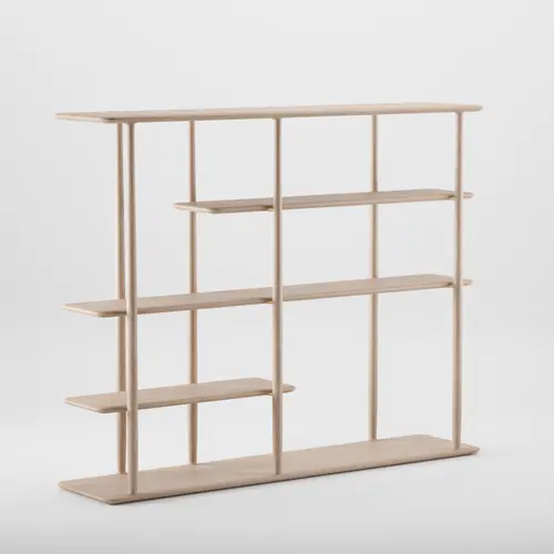 Regal Nila minimalistický dřevěný regál z masivu