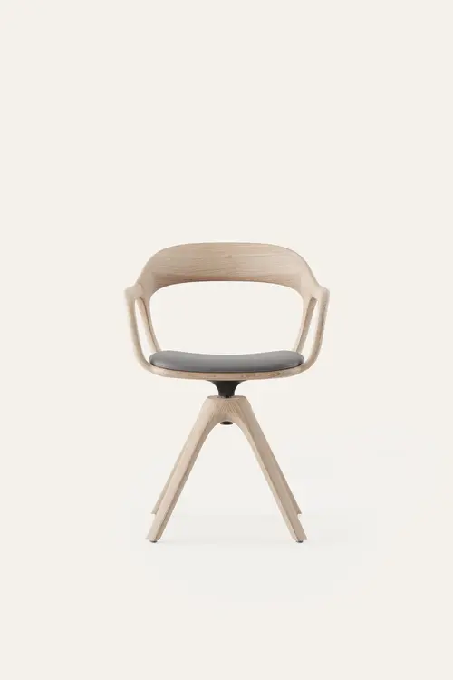 Kancelářská židle Leno designová kancelářská židle s čalouněným sedákem a dřevěným opěradlem