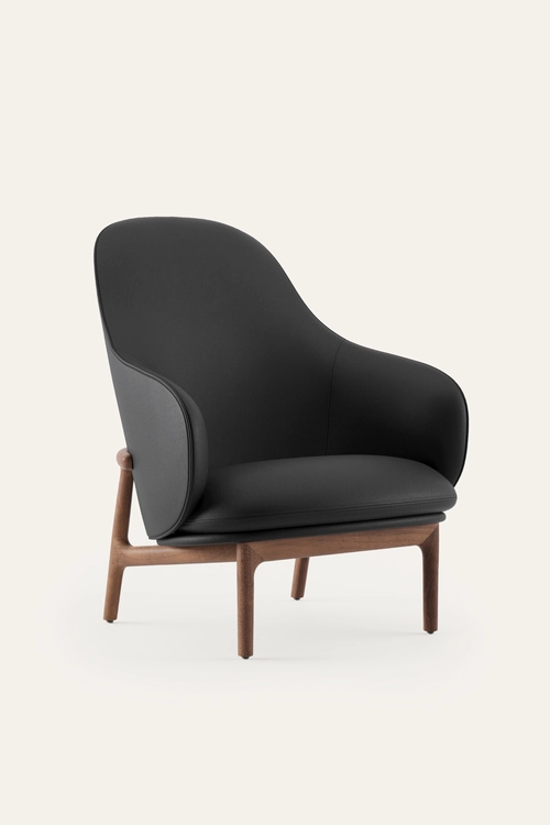 Křeslo Mela Lounge High luxusní čalouněné křeslo z masivu