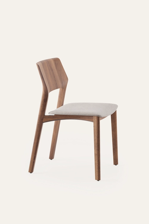 Židle Fin designová jídelní židle z masivu s čalouněným sedákem