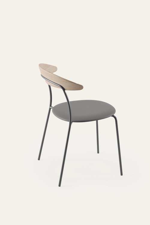 Židle Kinu dřevěná jídelní židle s kovovým rámem