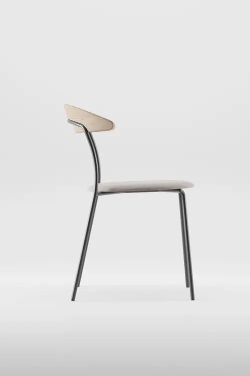 Židle Kinu dřevěná jídelní židle s kovovým rámem