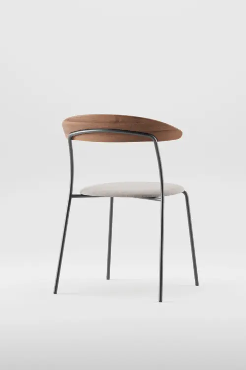 Židle Kinu dřevěná jídelní židle s kovovým rámem