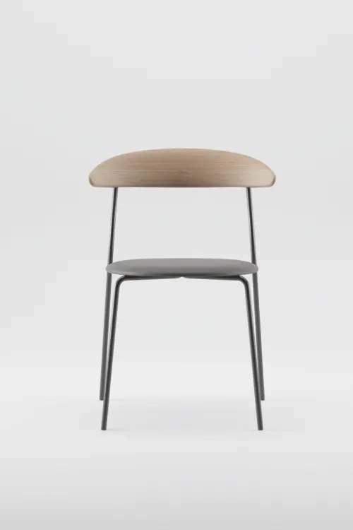 Židle Kinu dřevěná jídelní židle s kovovým rámem