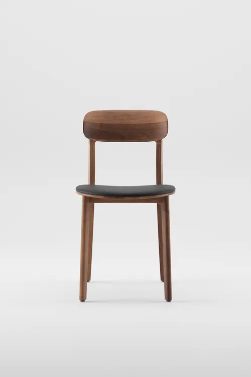 Židle Tanka minimalistická jídelní židle z masivu s čalouněným sedákem