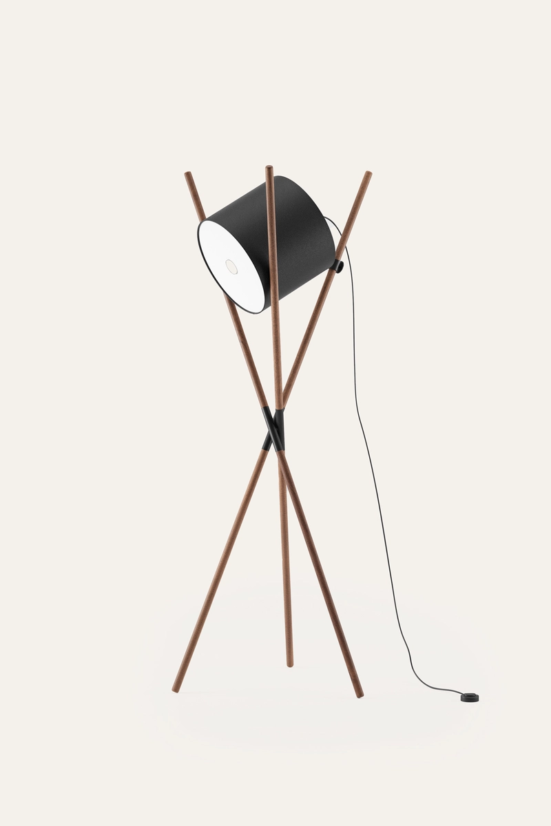 Lampa Shift dřevěná stojací lampa s otočným stínidlem