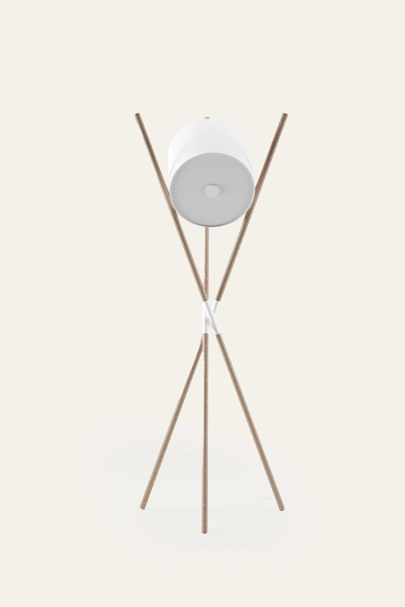 Lampa Shift dřevěná stojací lampa s otočným stínidlem