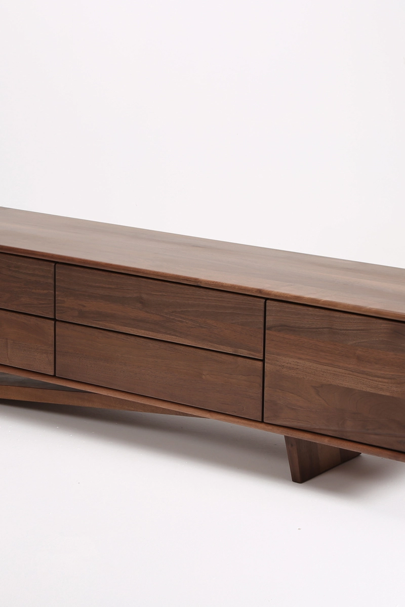 TV stolek Linea designový TV lowboard z masivního dřeva